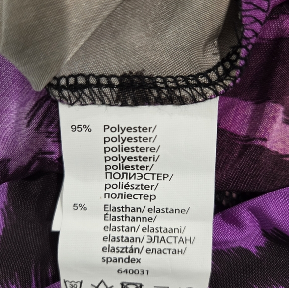 VENUS Purple and Black Animal Print Top Size Small. - Picture 9 of 11